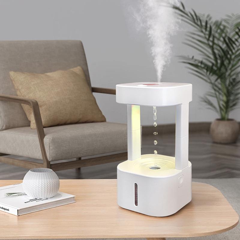 新款直销反重力加湿器家用大容量办公室创意水滴倒流超声波雾化加