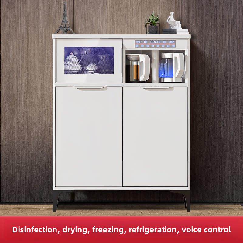 高端智能声控茶吧机带消毒餐具柜制冷制冷的家用实木一体柜