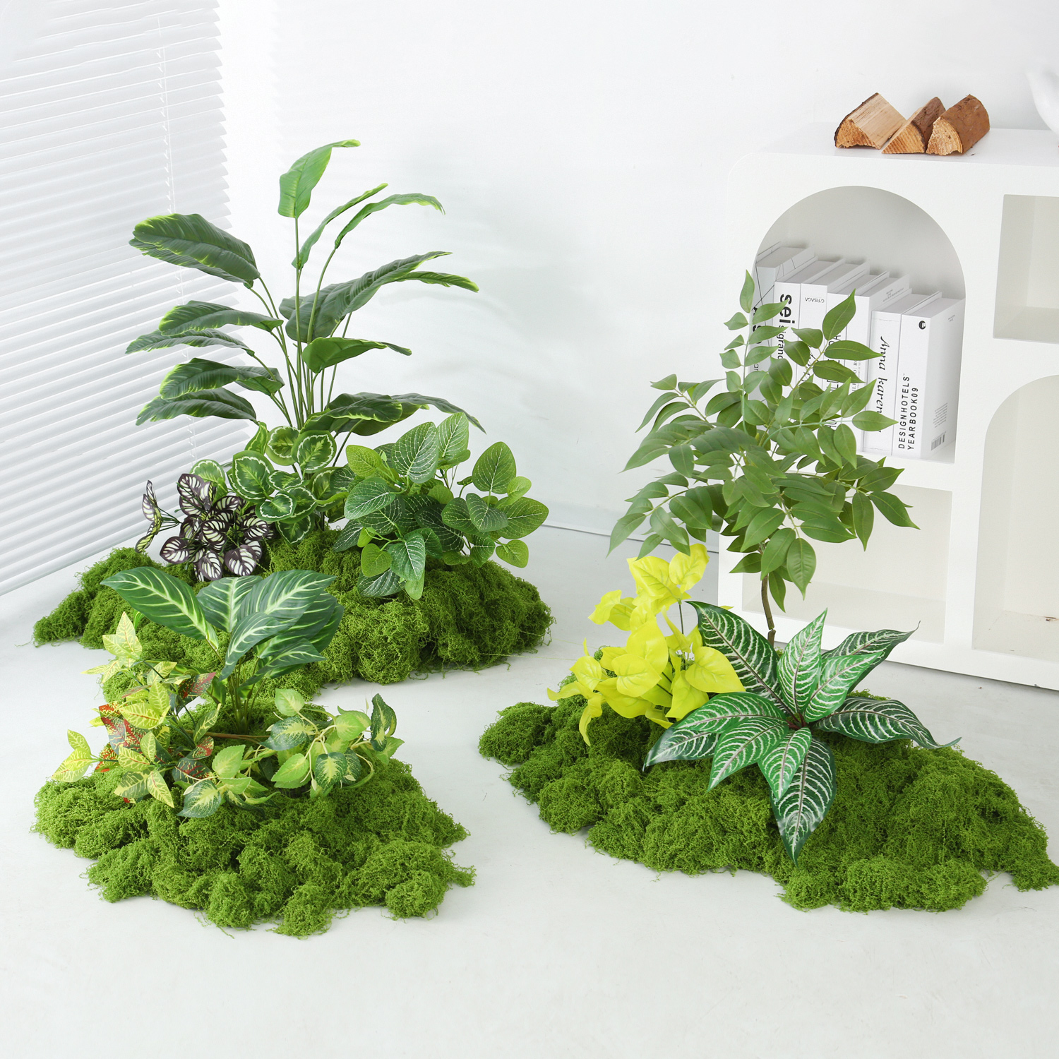 仿真绿植造景室内楼梯下假植物盆栽堆景蕨类波斯景观装饰落地摆件