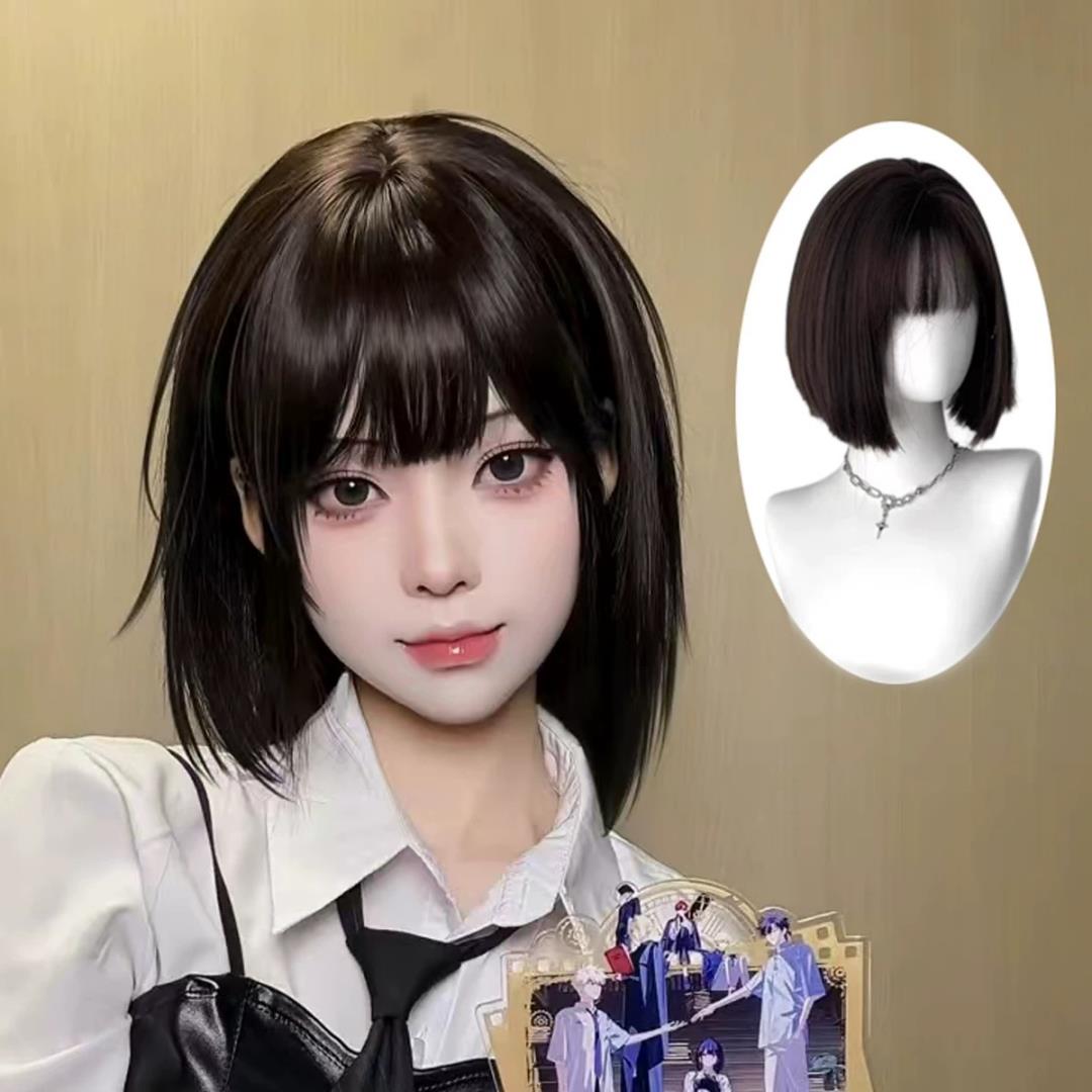 乔凌Cos假发女短直发鲍勃蓬松自然通用时间漫画风格个性化全头饰