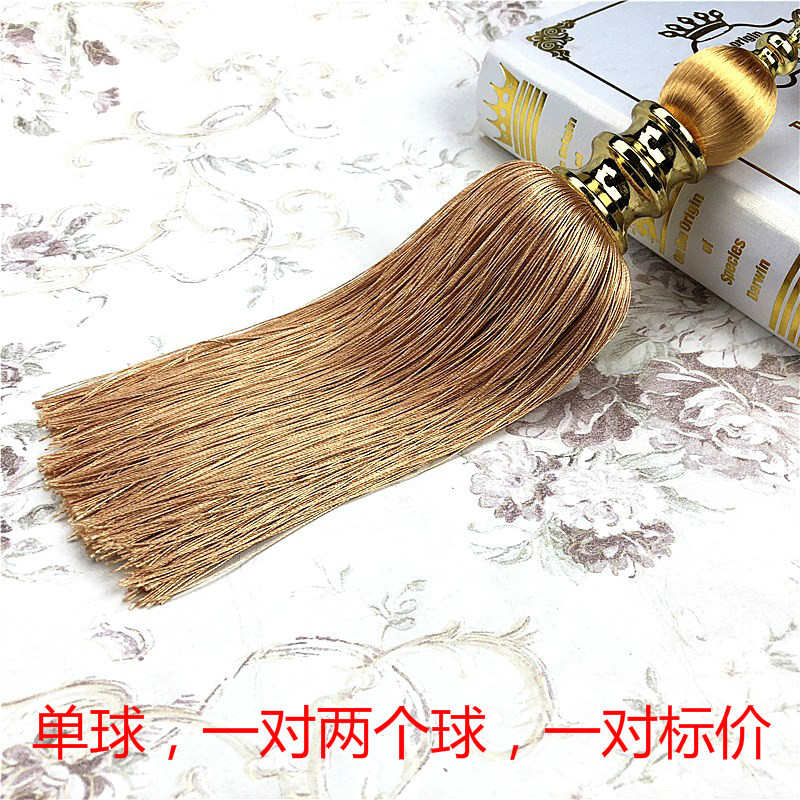厂家直销窗帘流苏挂球批发 欧式窗帘绑带绑绳三柱绑带水晶球窗帘