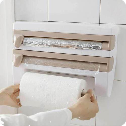 Foil Paper Towel Holder Kitchen Shelf Plastic Wrap Cutting