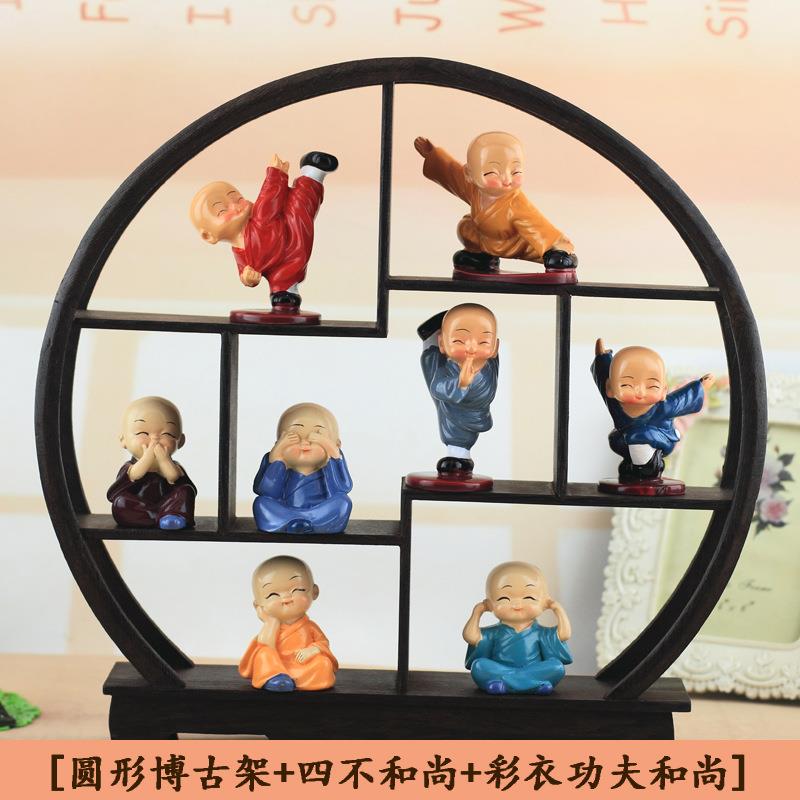 创意小沙弥摆件中式禅意小和尚客厅玄关电视柜酒柜家居装饰品摆件