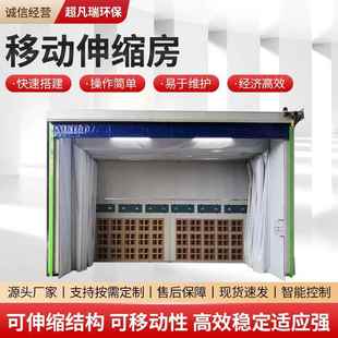 厂家现货工业喷塑喷漆轨道式 打磨房设备移动伸缩房 无尘电动折叠式