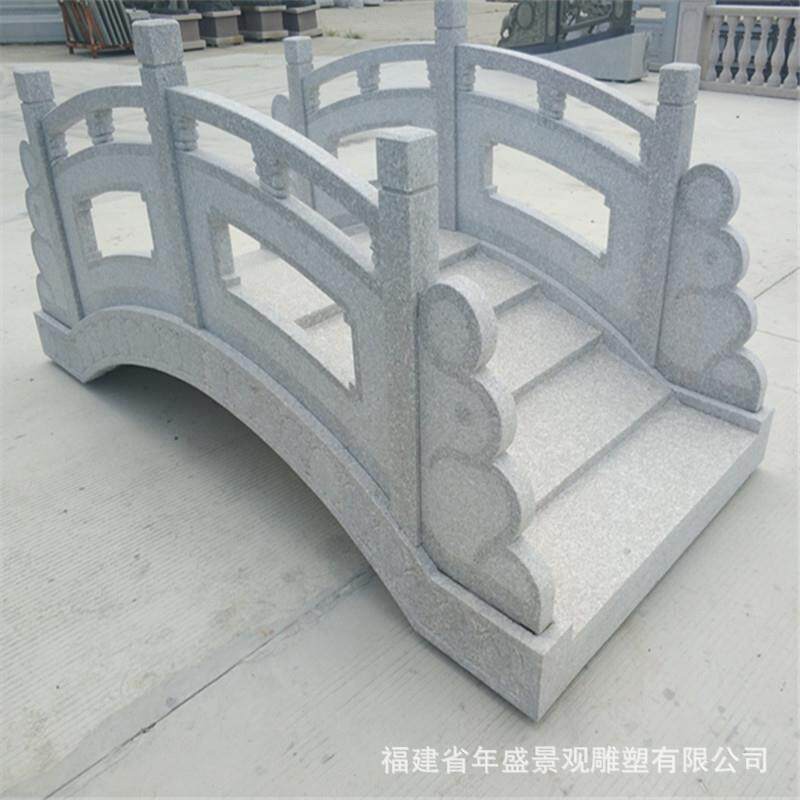 惠安石头栏板厂家雕刻中式石头景观小桥雕塑别墅院子石拱桥