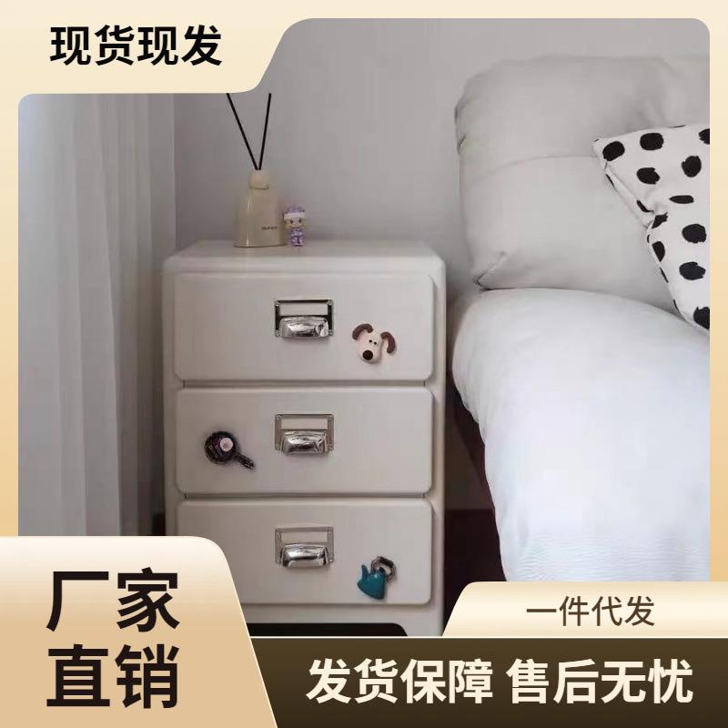 复古风ins多层储物边柜卧室斗柜抽屉工业风网红简约床头柜