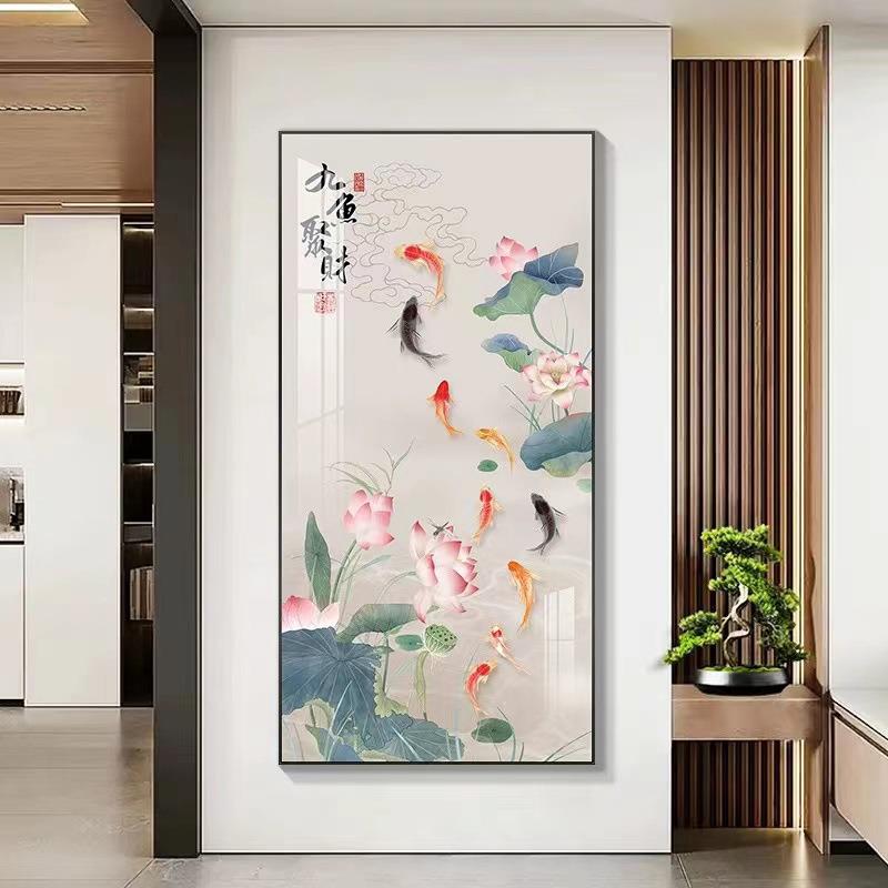图玄关装饰画式新轻中入户挂画客other厅走廊过道好寓意竖版奢壁
