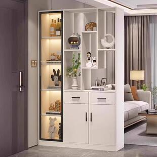 入户正对门玄关柜鞋柜一体实木酒柜2025新款玻璃门屏风客厅隔断柜