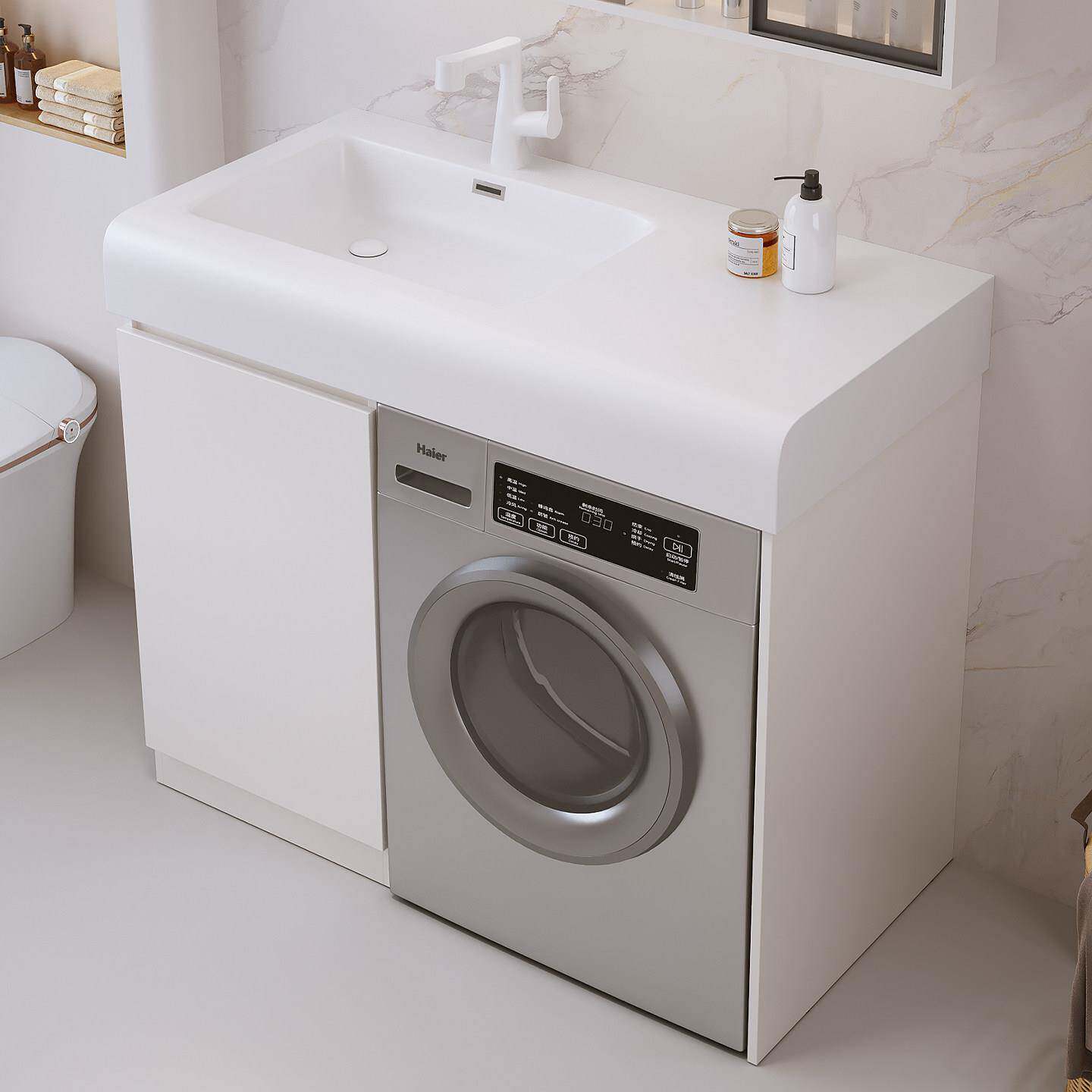 蜂窝铝阳台洗衣机一体柜组合可丽耐一体盆洗手池卫生间浴室柜防水