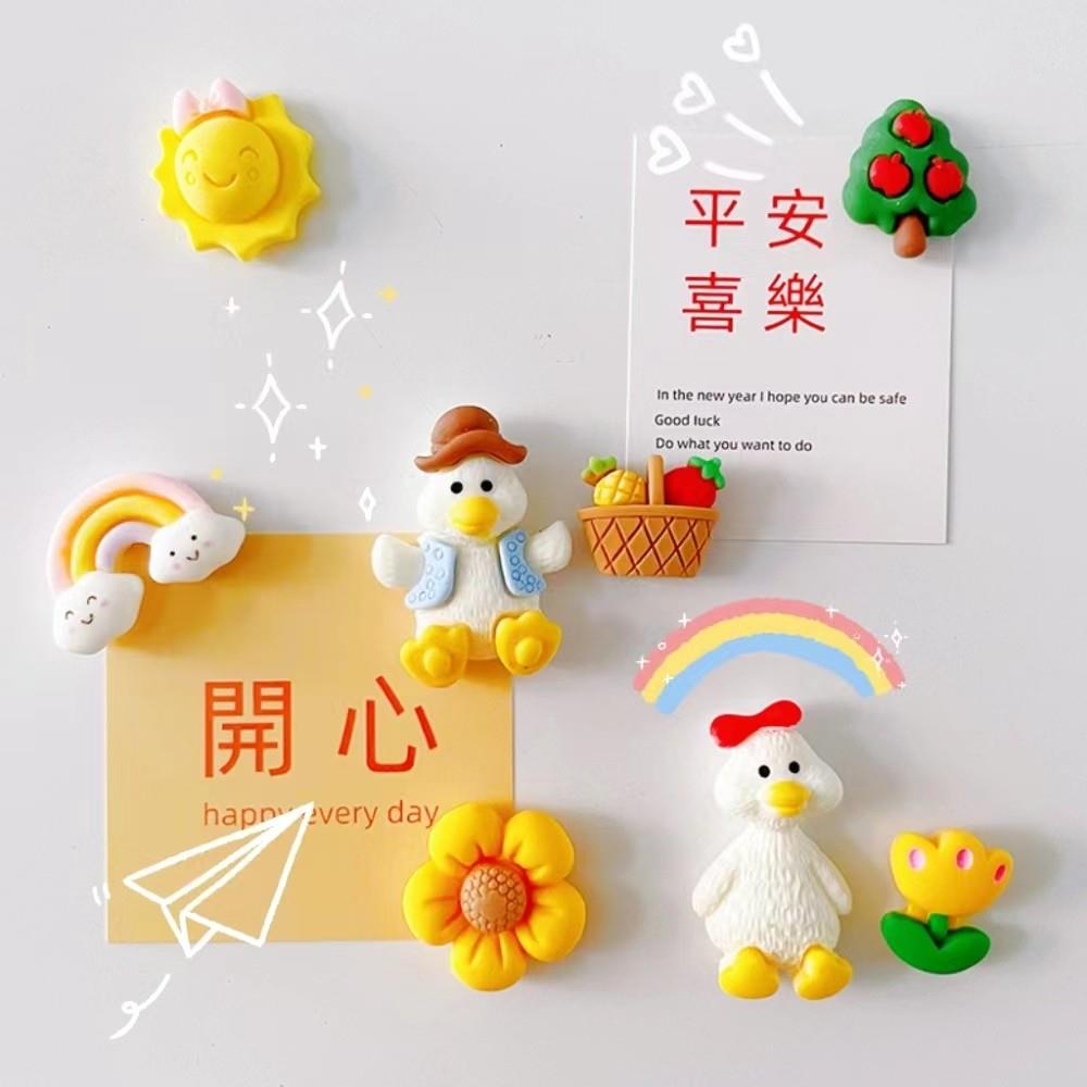 迷你鸭子冰箱贴个性创意吸铁石3D立体小巧可爱卡通网红ins磁性贴
