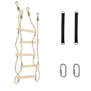 儿童攀爬梯户外室内秋千悬挂软梯塑料实心PP棒游乐爬梯批发