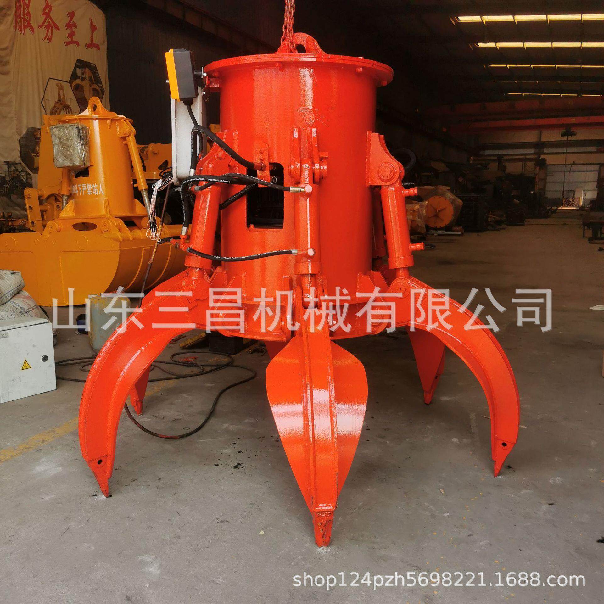 挖机改装液压多瓣抓钢机四瓣莲花抓木器固定式装卸废钢抓斗厂家