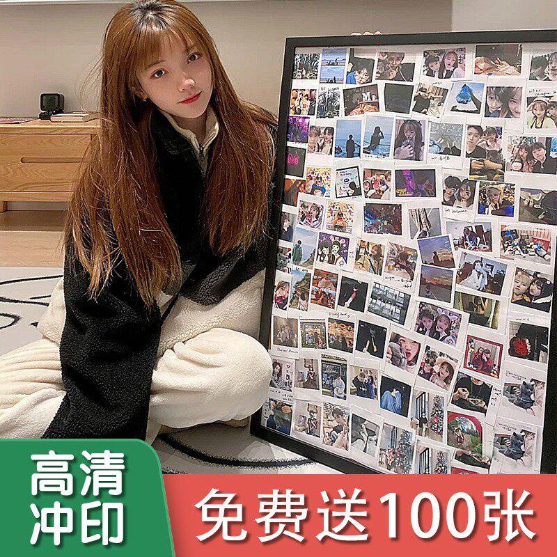 相框diy挂墙情侣礼物定制周岁大拼图全家福做成摆台加照片打印