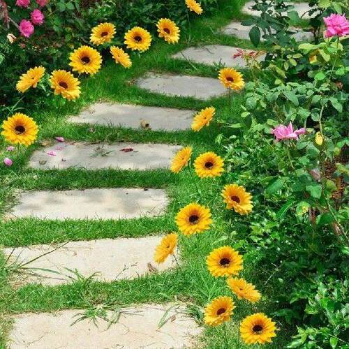 Garden Stakes Decorative Metal Sunflower Stake Spring Decor