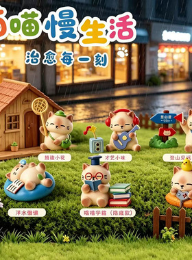慢生活办公室工艺品喵喵装饰摆件
