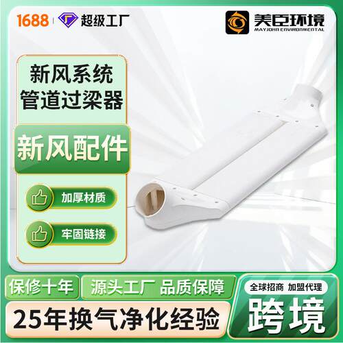 新风系统管道过梁器横梁通风扁管80/110/160mm风机管道变径过梁器