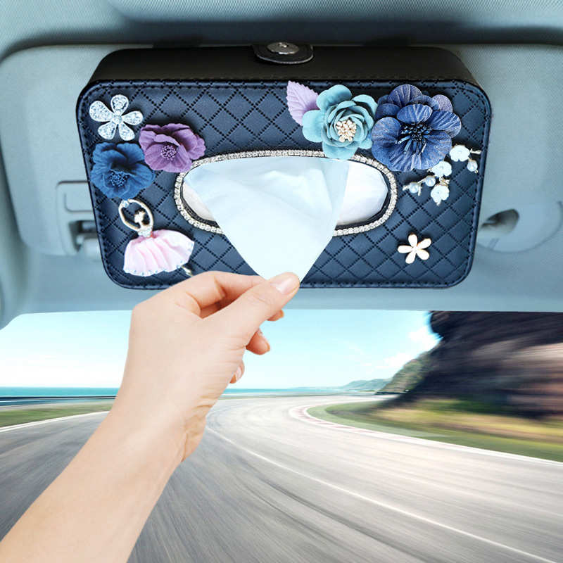 汽车遮阳板挂式车载纸巾盒创意个性车内纸抽多功能抽纸盒汽车用品