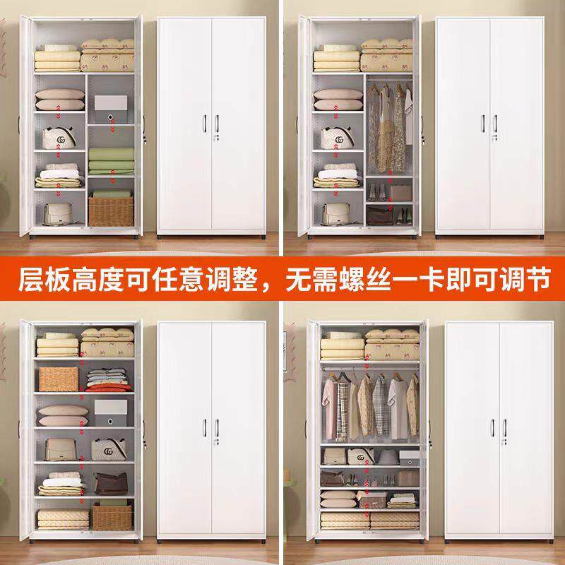 钢制金衣柜卧铁JWV艺家用铁皮属儿童衣简柜约现代大室容量衣橱储