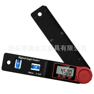 新品2合1迷你水平尺 角度尺 量角器木工角尺游标 数显卡尺水平仪