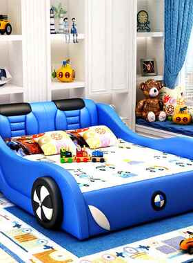 NRFQ015#儿童床男孩汽车床1米5男生床abc婴儿卡通实木床男童多功