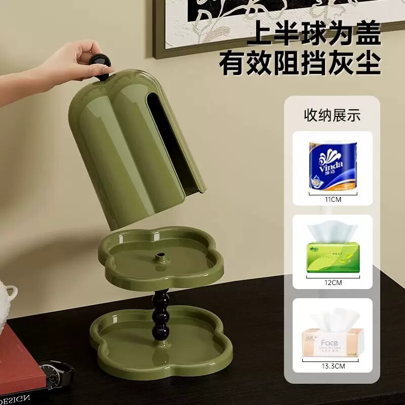 纸巾盒客厅家用高级感创意复古摆件多功能进门玄关桌面收纳抽纸盒