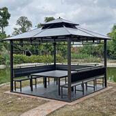 户外庭院凉亭遮阳帐篷简易移动室外休闲四角花园农庄天台别墅亭子