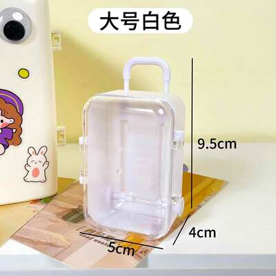 Cute doll dolls, matching suitcases, toy accessories, mini trolley cases, suitcases, transparent jewelry storage boxes