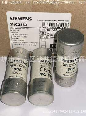 3NC2225 快速熔断器 工作电流 25A、aR、22*58mm、690Vac/700Vdc