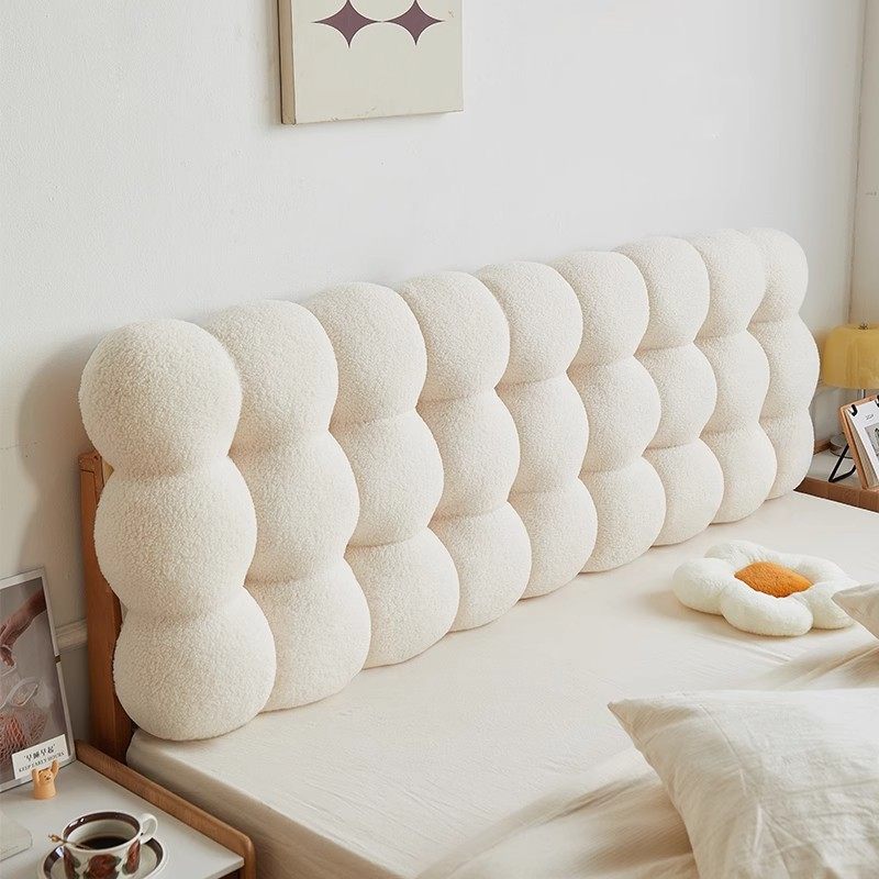 小雪球床头靠垫卧室榻榻米无床头软包靠背垫新款免拆洗奶油风靠枕,居家布艺,床头靠垫,淘宝优惠券,粉丝福利购,淘宝优惠卷