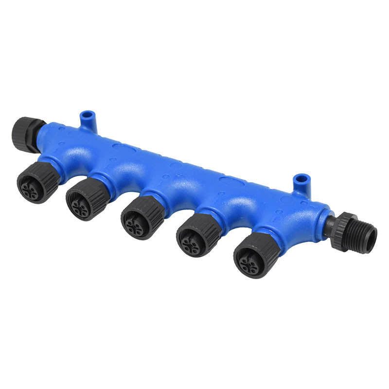 船用NMEA2000网络系统M12-5芯T型转换头防水圆形连接器m12分线器
