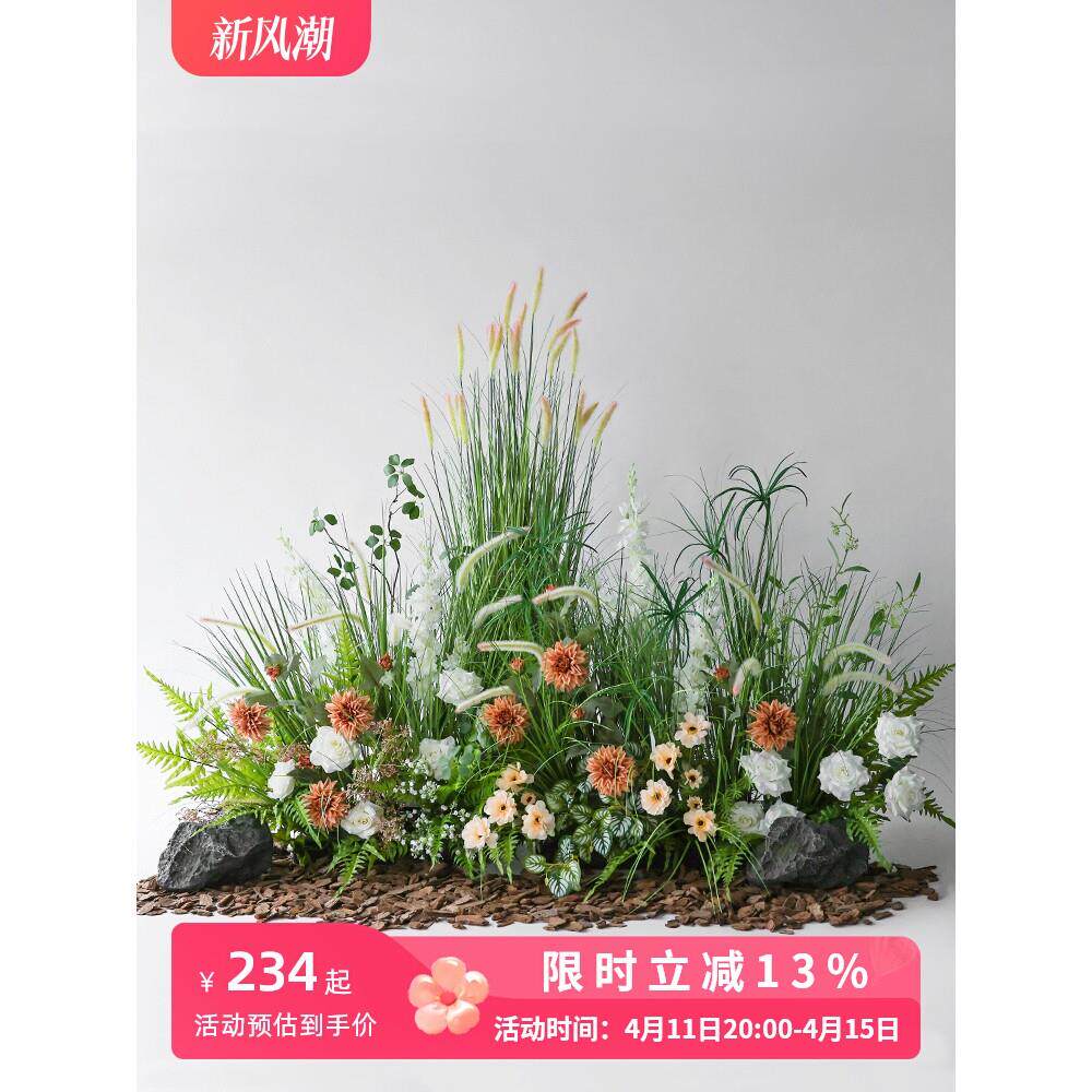 绿植彷真造景室内软装大型植物芦苇假花草丛户外装饰花艺角落摆件