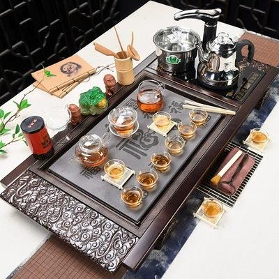 茶具套装家用整套功夫陶瓷全自动四合一家用茶台茶道实木茶盘紫砂