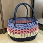 塑料蓝子网红手工编织菜篮采摘篮购物篮鸡蛋篮花篮潮流手工手提篮