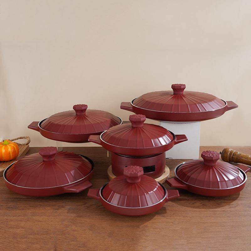 商用浅汤煲铝合金复古菜煲鱼头煲中式干锅砂锅电磁炉通用不粘锅具