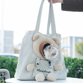 猫包便携外出猫咪外出包可露头单肩帆布包，小型犬宠物包大容量狗包
