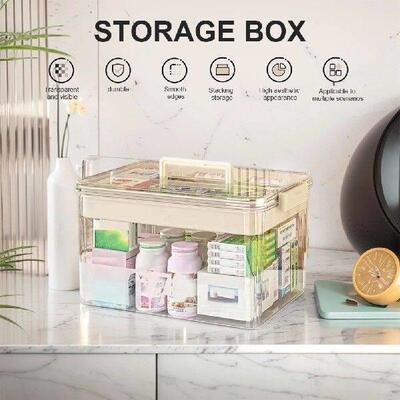 Large Capacity Household Medicine Box with Easy-Grip Handle