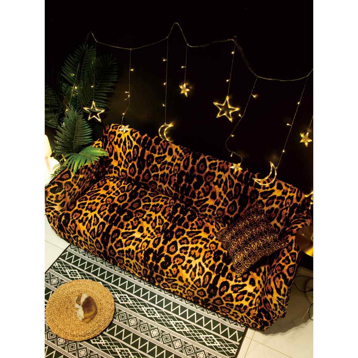 个性虎纹弹力沙发套四季用防尘耐脏全包单人扶手巾潮流沙发罩坐垫