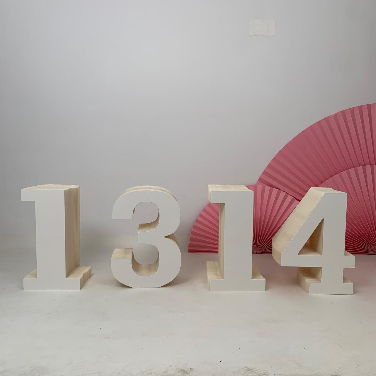 订婚求婚宝宝宴婚礼甜品桌景观陈列1314数字蜂窝纸质工艺极简摆件