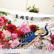 新款手工刺绣diy材料包 丝带绣客厅大挂画 鲁绣花卉立体装饰画图片