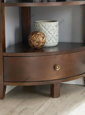 9C美三角式柜客厅厅墙角置物架餐拐角收纳柜柜扇形实木沙发RIZ角