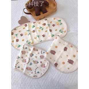 吐婴儿肩纯棉宝纱布拍嗝巾宝云片枕平枕巾垫巾防奶枕WIE垫纱布口