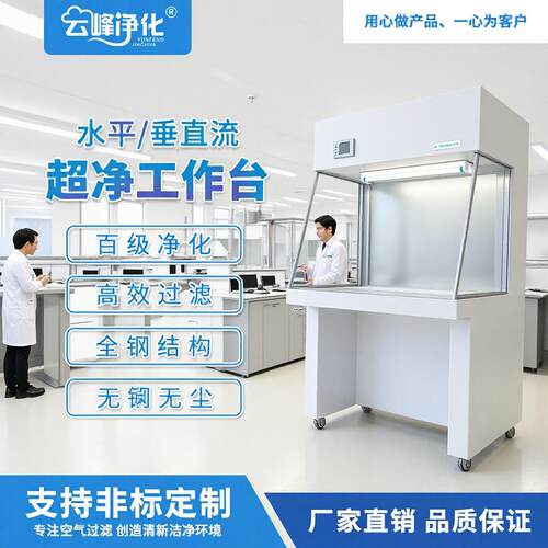 水平流不锈钢洁净工作台双人单面无菌实验洁净无尘操作台定制