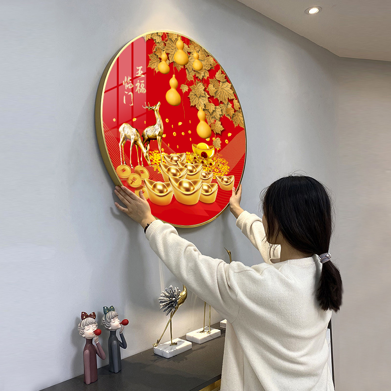 2023新款钻石画五福临门客厅5d满钻葫芦点贴钻砖石贴画十字绣2024