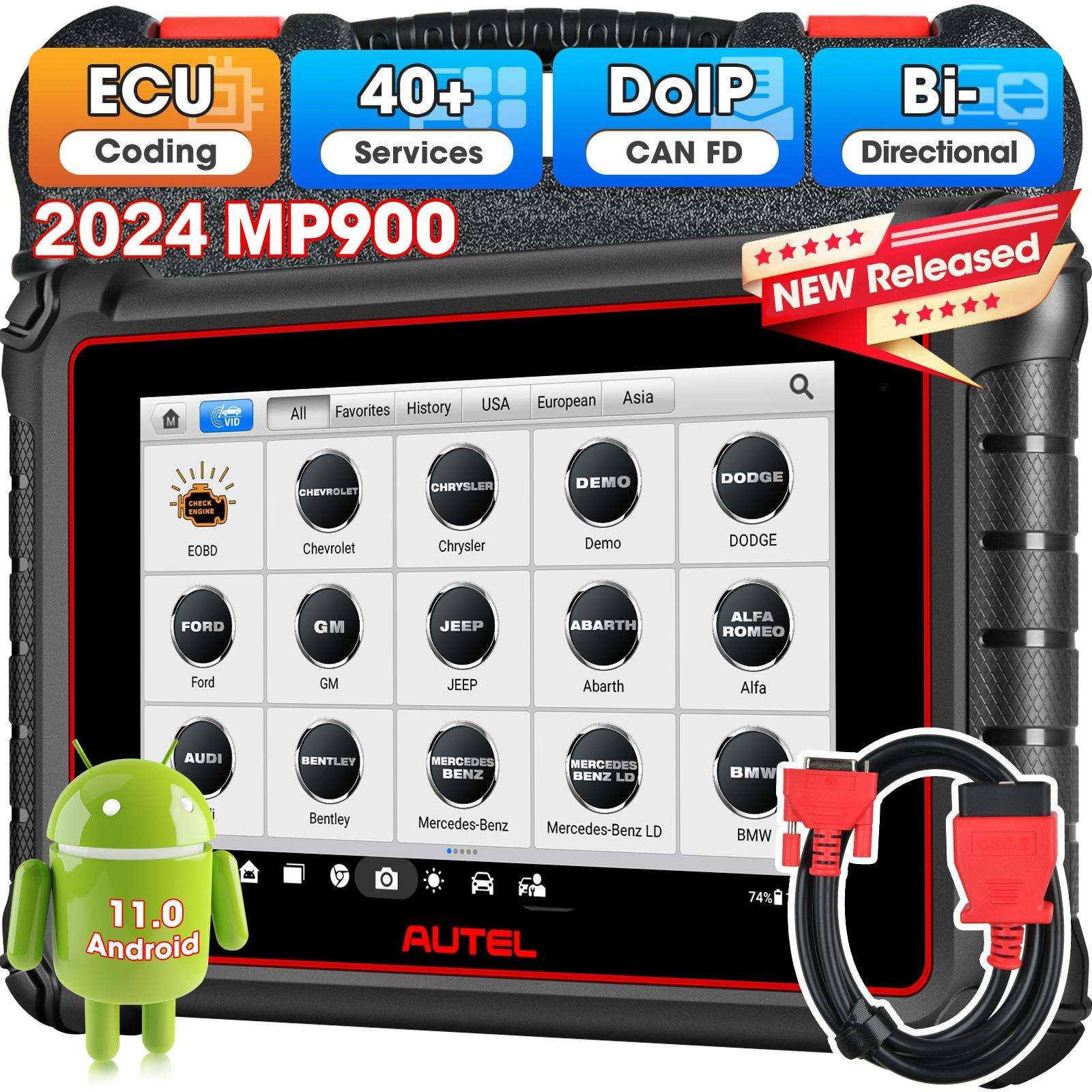 道通AUTEL MP900 汽车诊断仪故障检测电脑ECU解码错误清除海外版