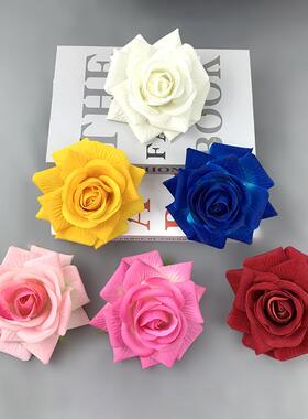 高端仿真绒布角玫瑰花朵婚庆假花道具家居客厅ins装饰摆设摄影