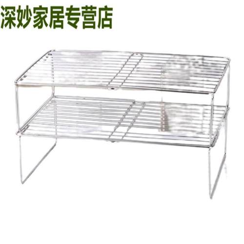 冰箱置物架多层304不锈钢厨房冰柜内隔层架子剩菜分隔收纳分层架