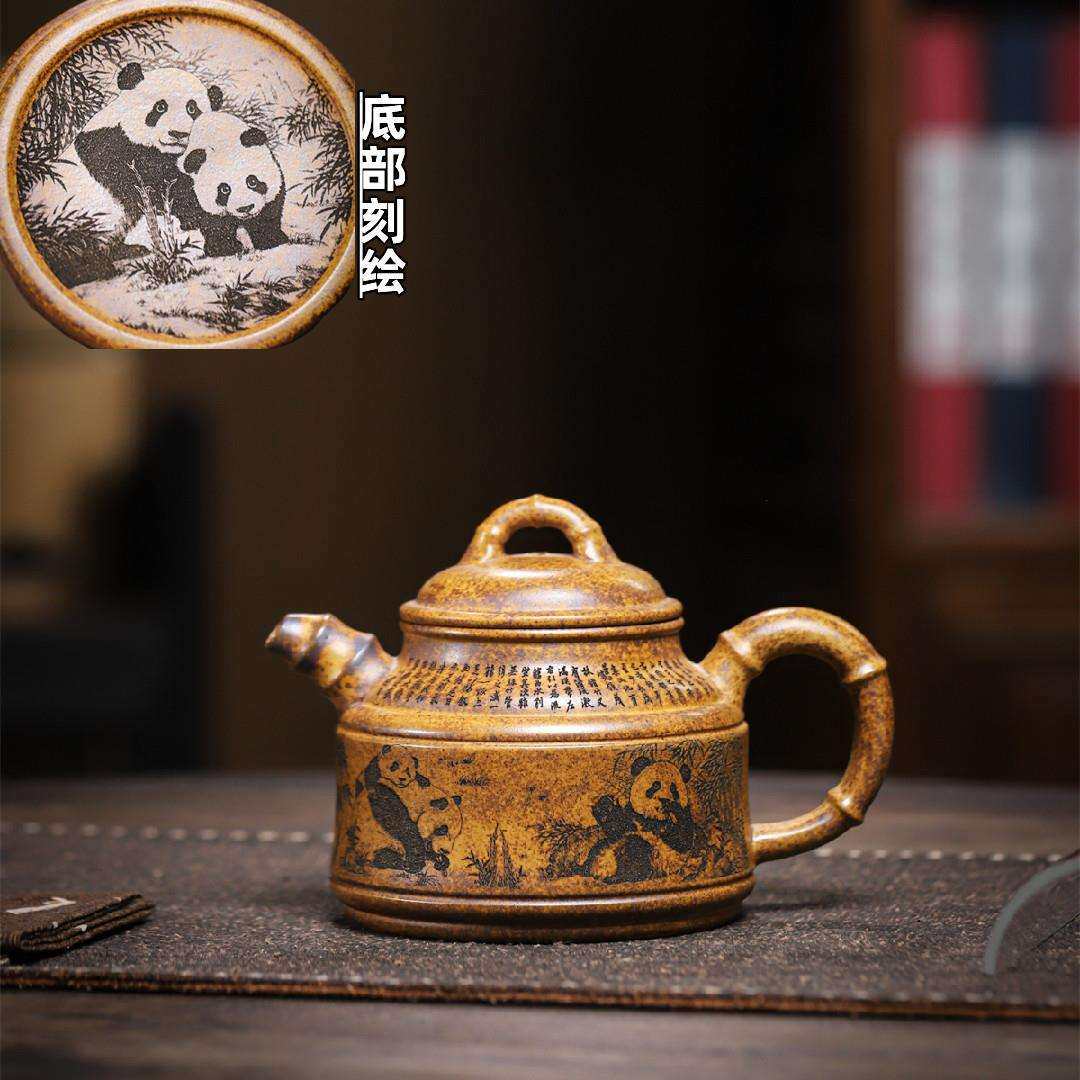 高温竹鼎 宜兴紫砂壶原矿高温段泥名家手制精美紫砂茶壶