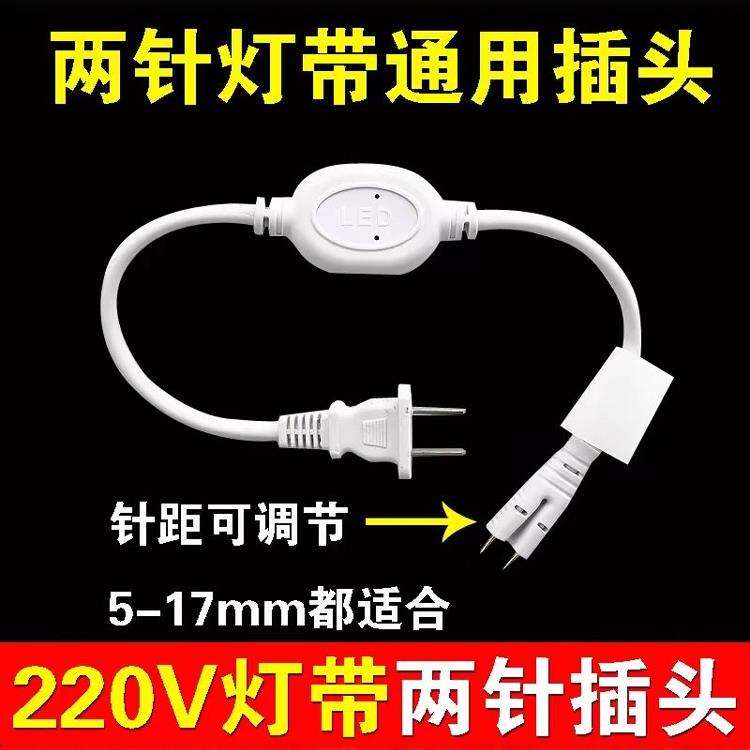 220V灯带LED通用插头电源驱动整流器户外防水两针专用一体连接头