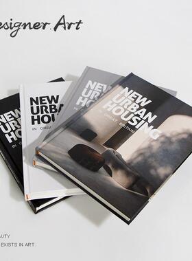 大现代简约英文版装饰书本摆件样板房售楼处书房书桌书架软装饰品