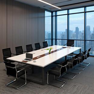会议桌简约现代大小型长桌接待洽谈桌椅组合办公家具长桌子工作台